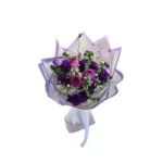 دسته گل رز و لیسین بنفش - Image 2